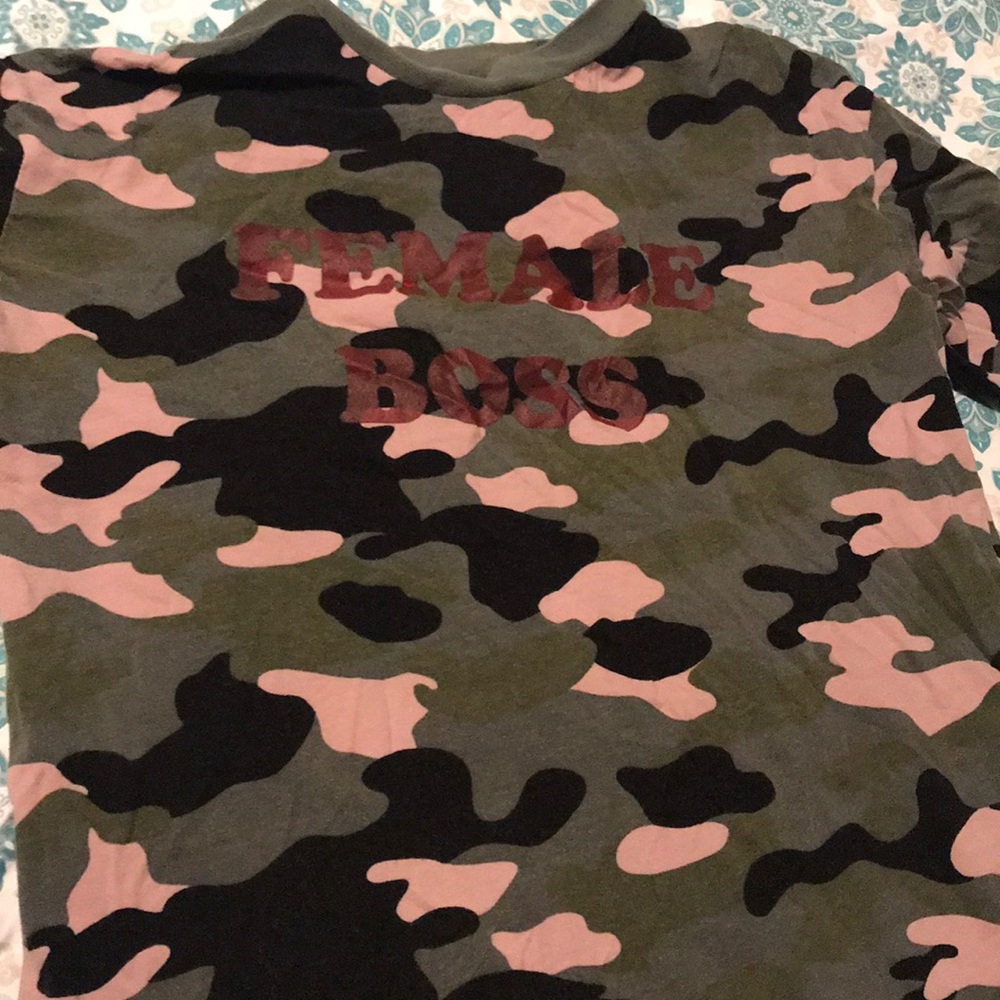 A female boss camo shirt